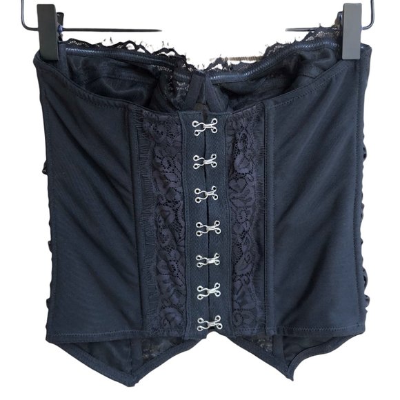 Urban Outfitters UO Out From Under Satin And Lace Ruched Corset - Picture 4 of 6